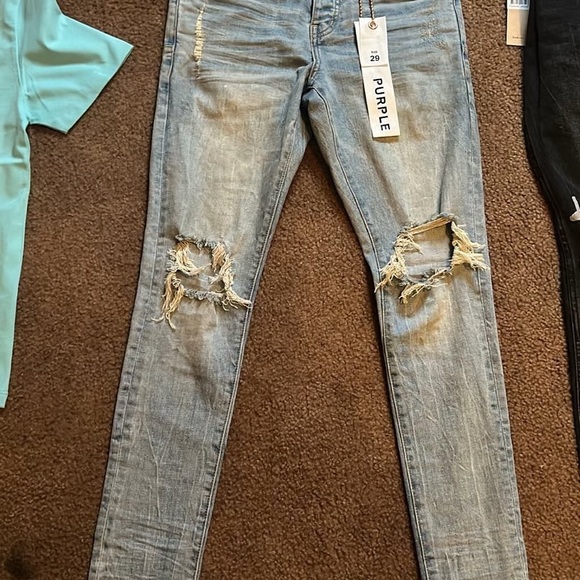 Light blue purple jeans
